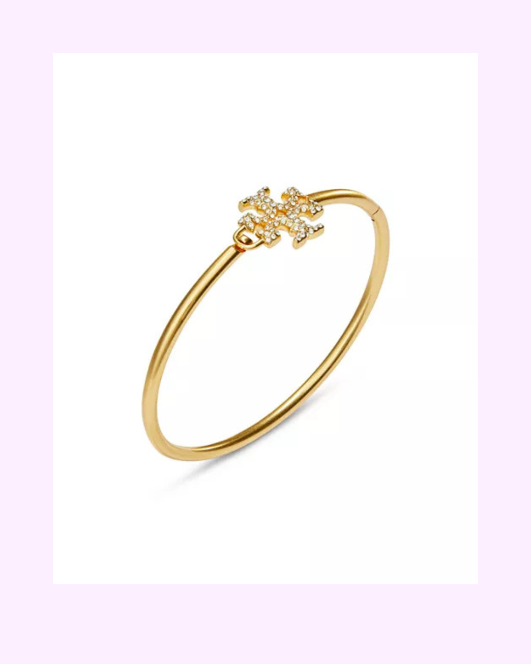 eleanor pave hinged bangle. gold