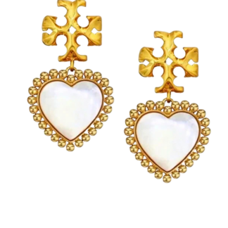 roxanne heart pearl drop earrings