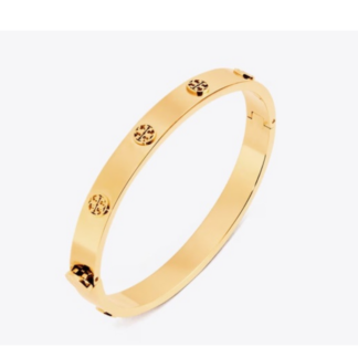 gold tone stud hinge bangle