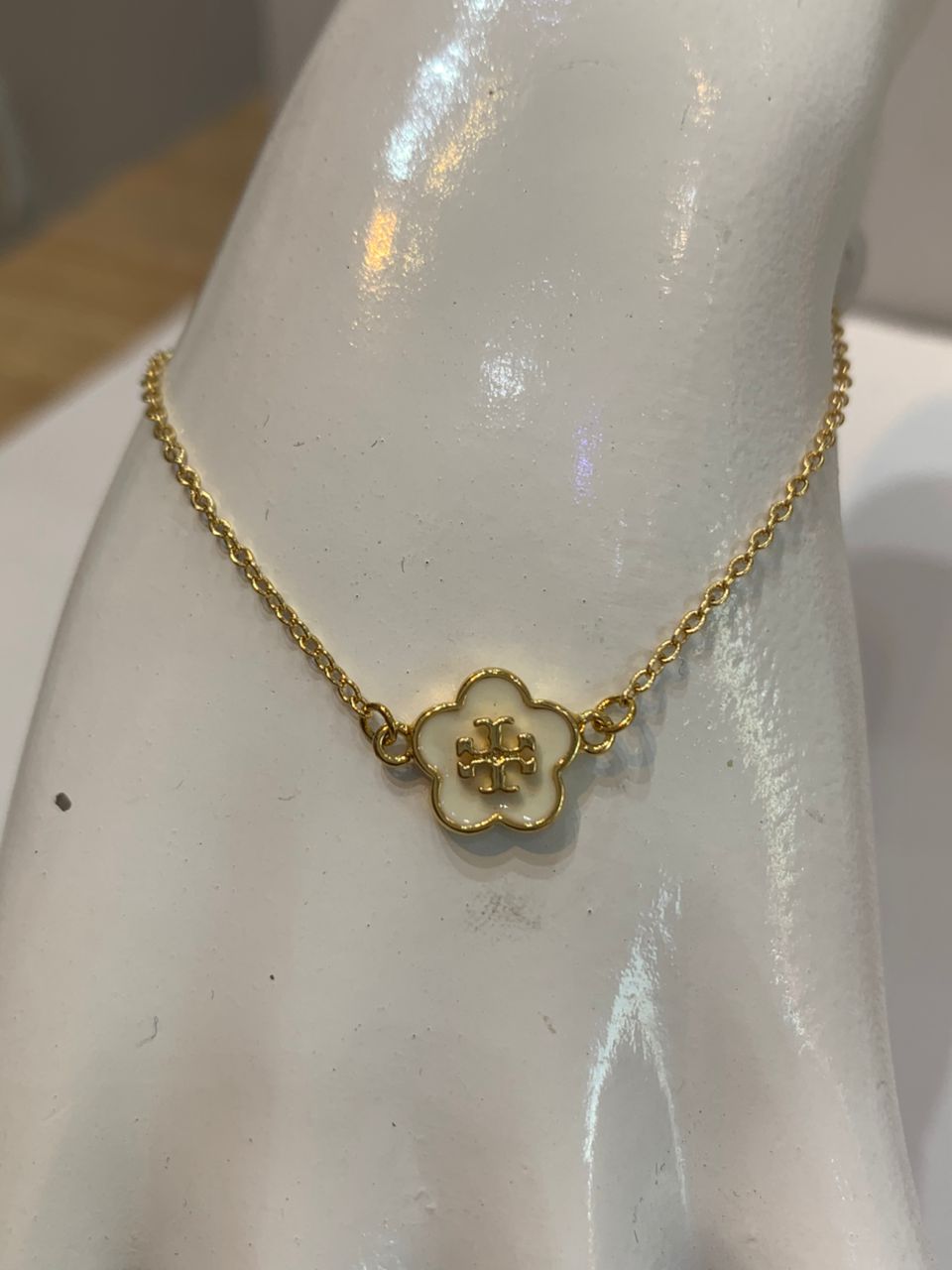 kira enamel flower pendant bracelet