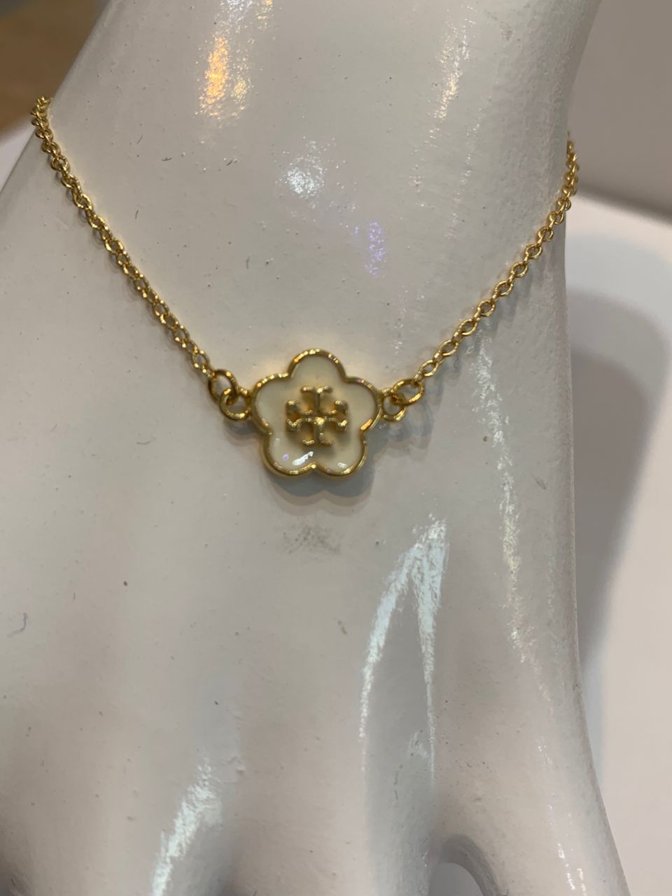 kira enamel flower pendant bracelet