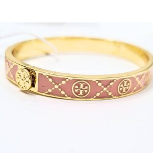 pink monogram logo bangle
