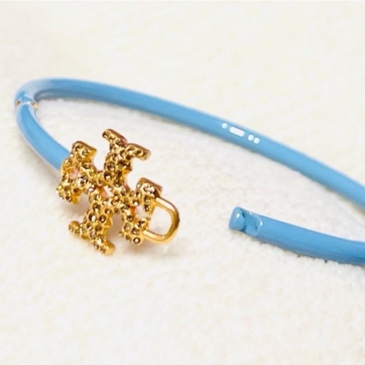 light blue enamel logo bangle