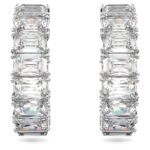 matrix octagon cut hoop earrings – white,