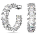 matrix octagon cut hoop earrings – white,
