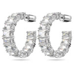 matrix octagon cut hoop earrings – white,