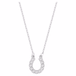 horse shoe, white, rhodium plated