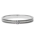 two tone crystal hinge bangle