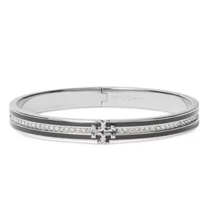 two tone crystal hinge bangle