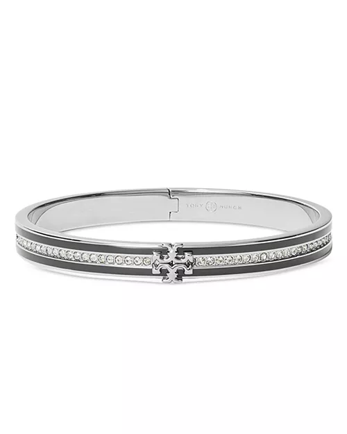 two tone crystal hinge bangle