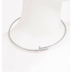silver tone nail collar necklace