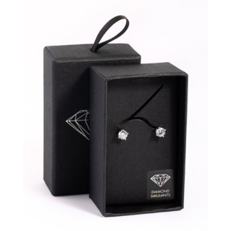 1ct round crystal stud earrings