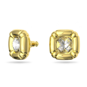 women's dulcis stud earrings cushion cut, gold tone