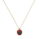 dashing beauty pavé apple pendant necklace