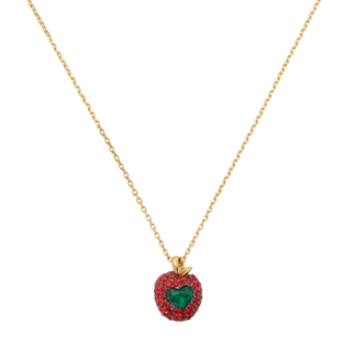 dashing beauty pavé apple pendant necklace