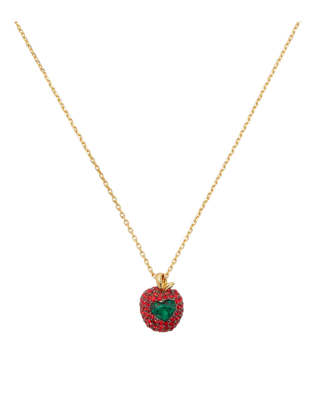 dashing beauty pavé apple pendant necklace