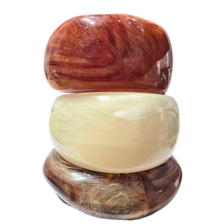 chunky marble resin bangles – set of 3