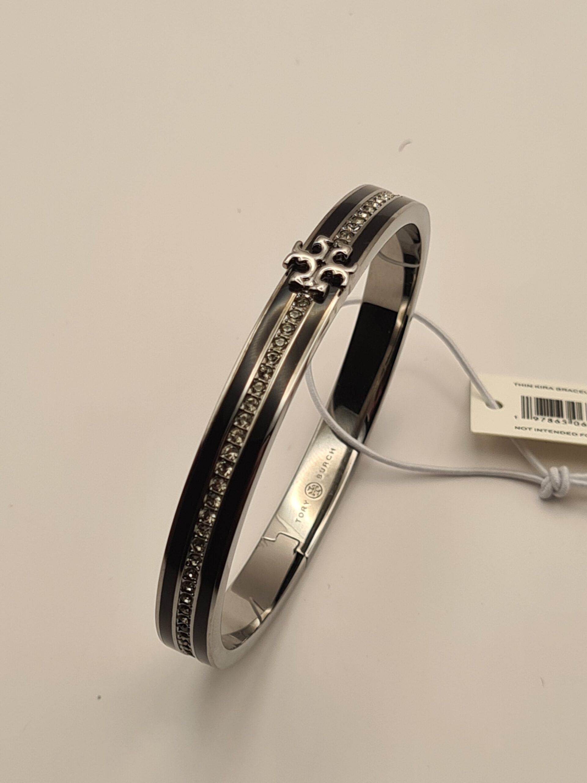 two tone crystal hinge bangle