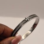 two tone crystal hinge bangle