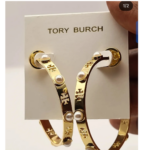 faux pearl miller hoop earrings