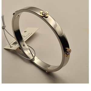 miller stud hinge bangle – two tone finish