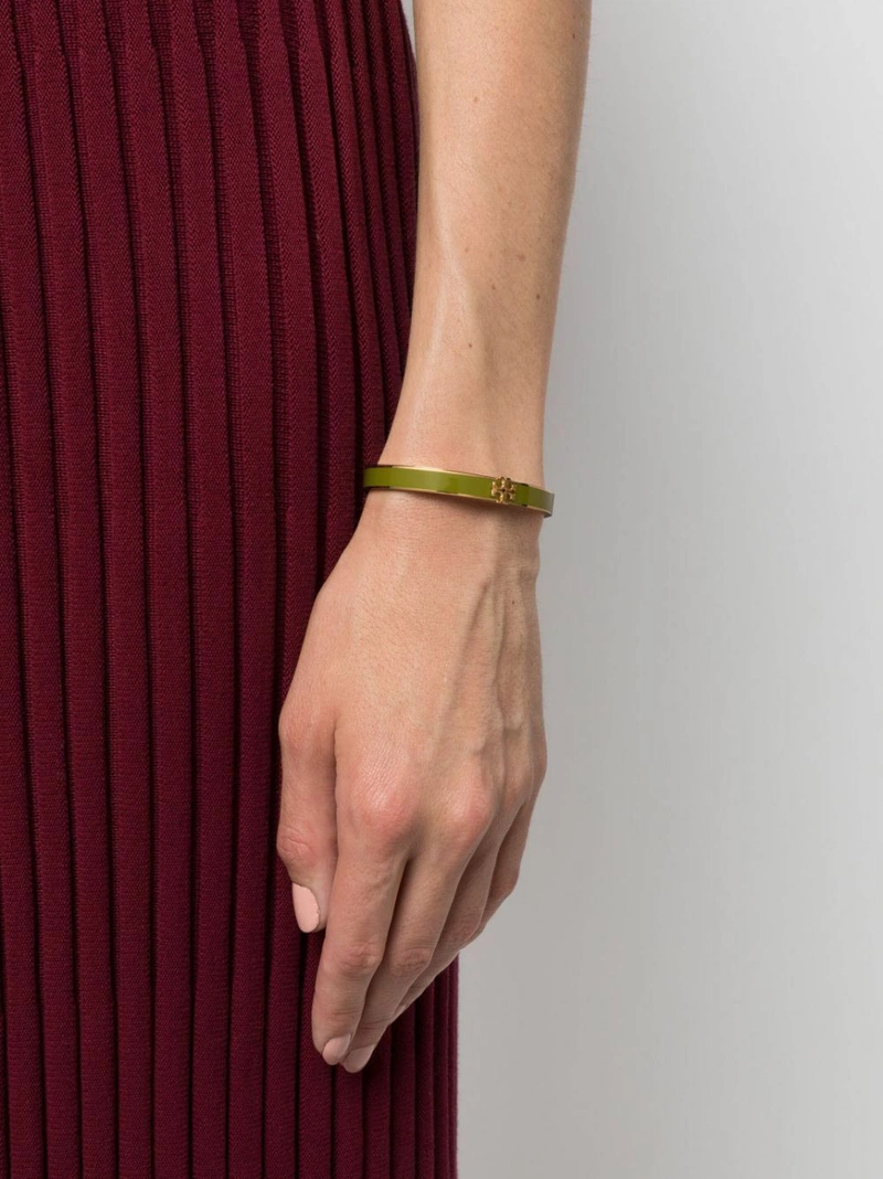 kira enamel bangle – citrine green s s