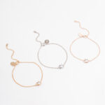 mixed metal cubic zirconia bracelet set – 3 piece