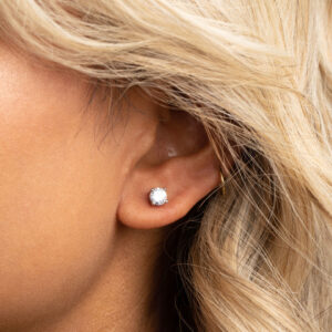 1ct round crystal stud earrings