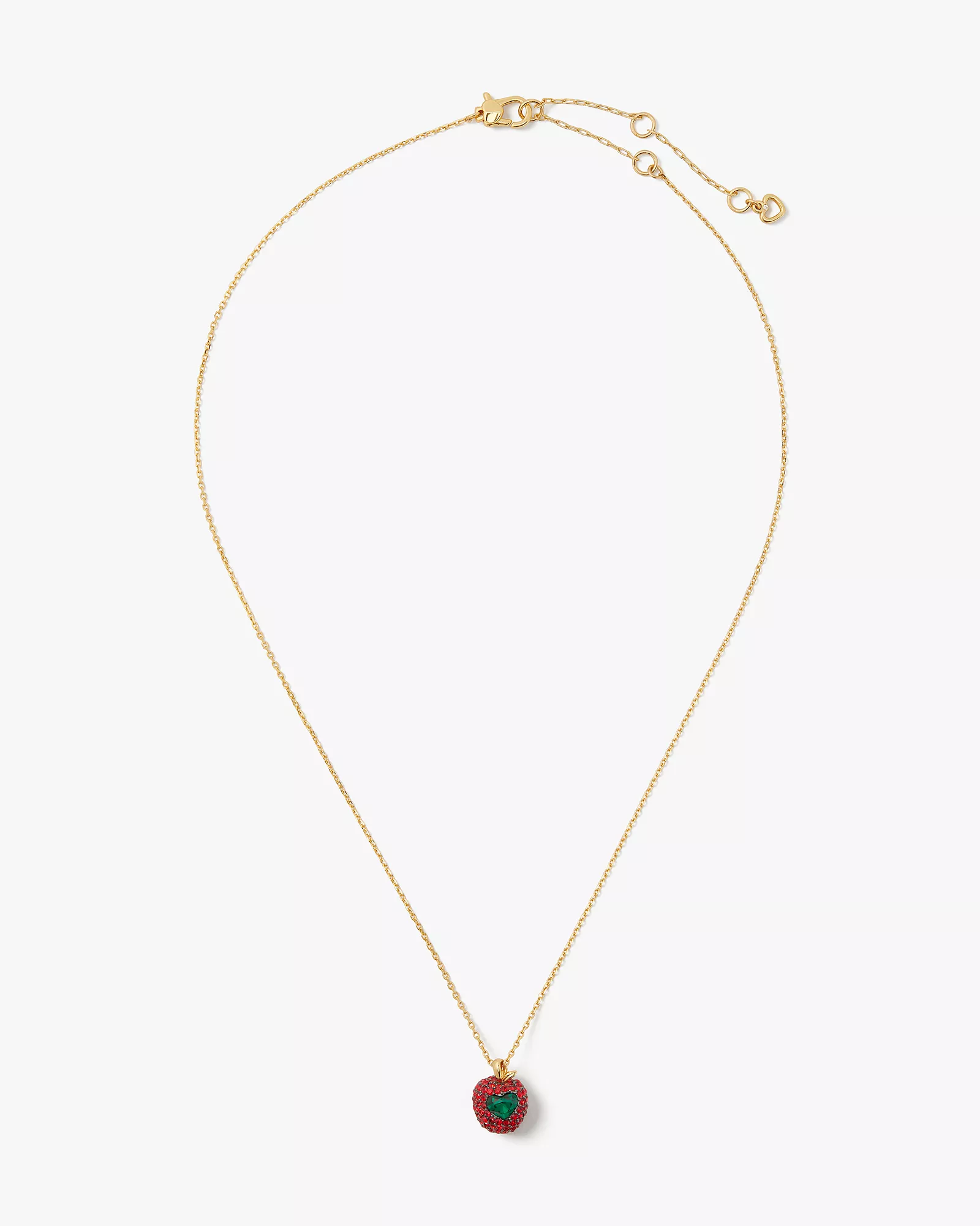 dashing beauty pavé apple pendant necklace