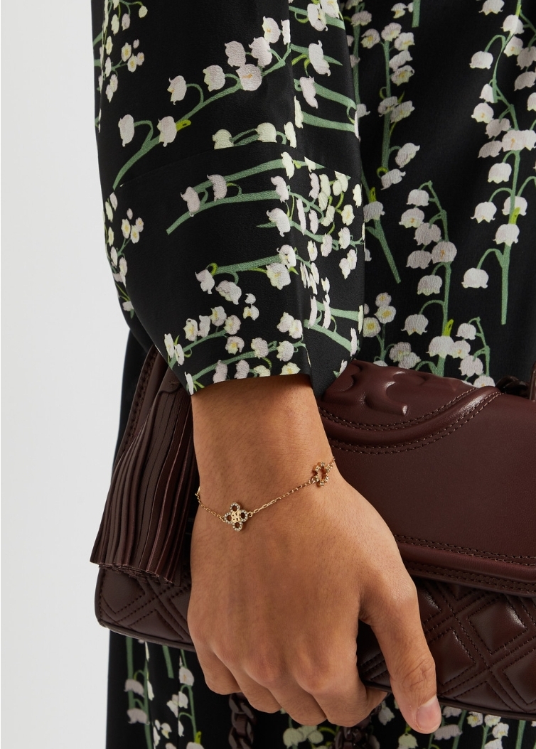 kira clover 18kt gold plated bracelet