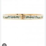 kira enamel print bangle – green vine