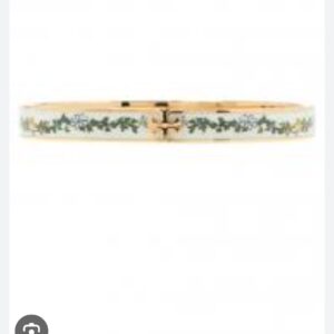 kira enamel print bangle – green vine