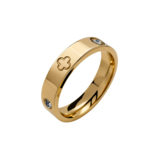 gold love clover band ring