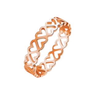 rose gold heart cutout band ring