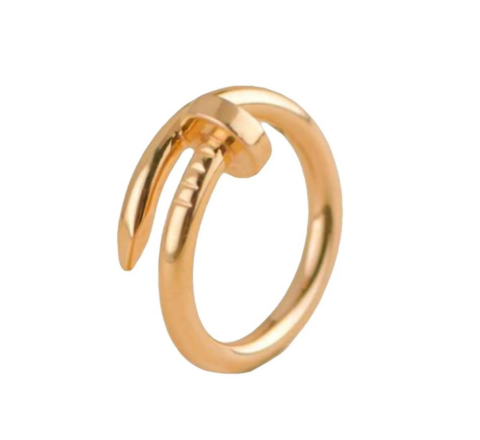 gold nail wrap statement ring size 10