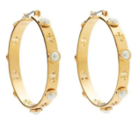 faux pearl miller hoop earrings