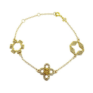 kira clover 18kt gold plated bracelet