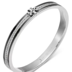 two tone crystal hinge bangle