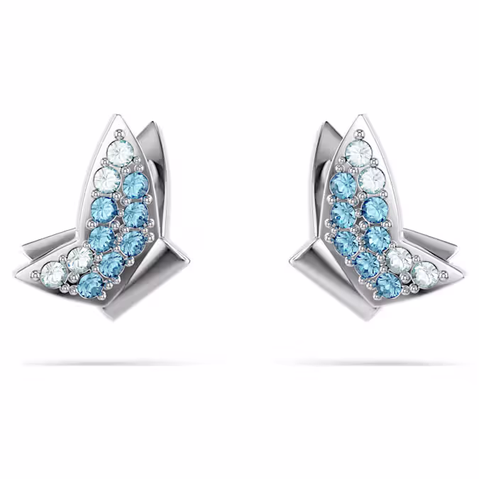 🦋 idyllia lilia ultra tiny butterfly stud earrings – blue, rhodium plated 💙✨