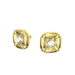 women's dulcis stud earrings cushion cut, gold tone