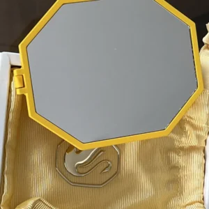 yellow crystal hand mirror