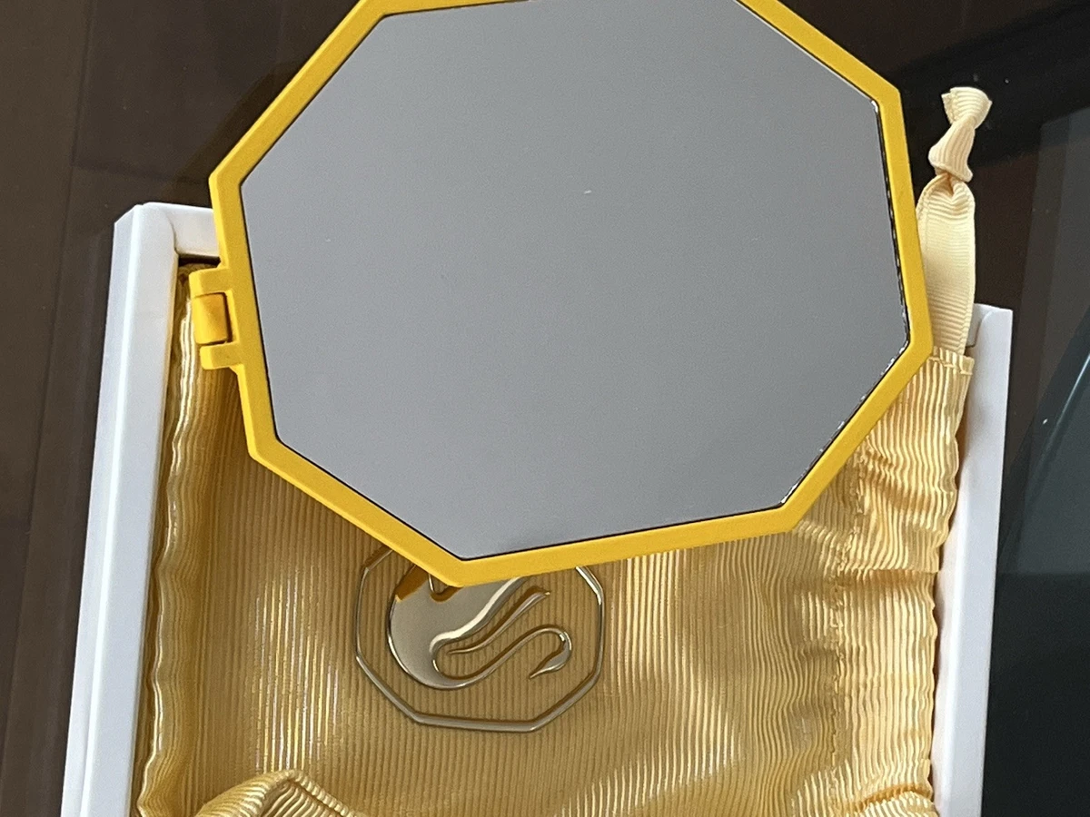 yellow crystal hand mirror