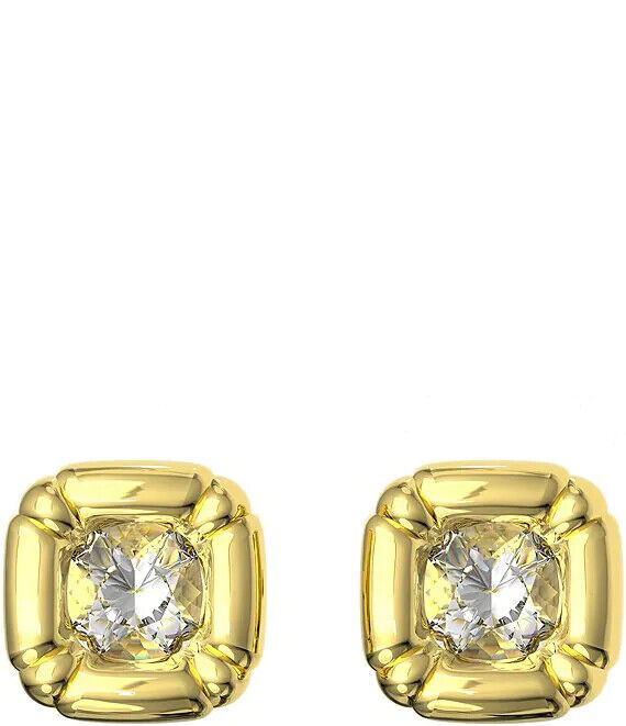 women's dulcis stud earrings cushion cut, gold tone