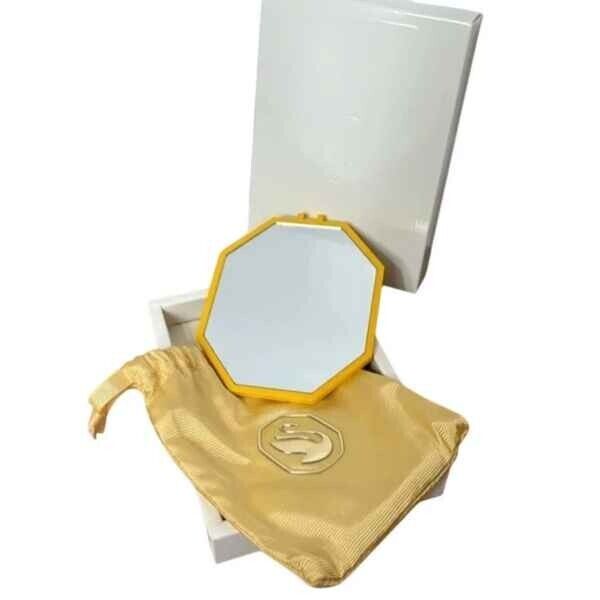 yellow crystal hand mirror