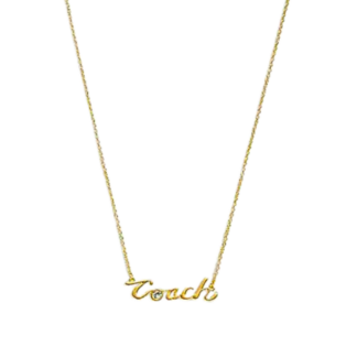 script logo necklace in gold tone finish