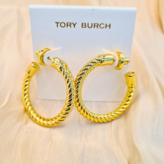 gold tone twisted hoop earrings