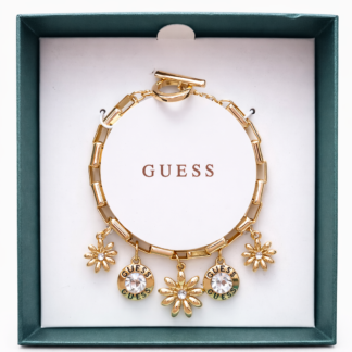 gold daisy charm bracelet