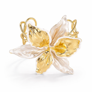 golden orchid statement bangle