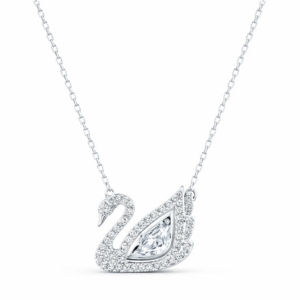 Swan Elegance Diamond Pendant Necklace