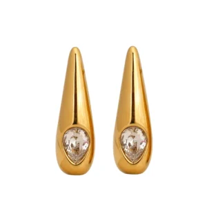 gold teardrop crystal earrings